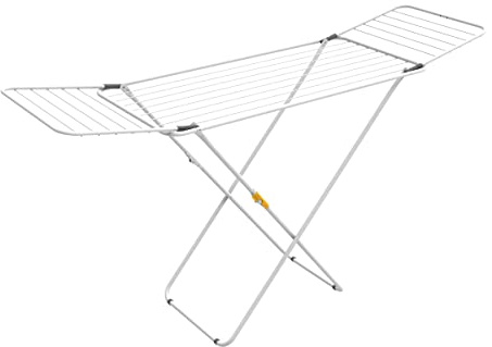 Rörets Wäscheständer Sussi White, Wäscheständer Ausziehbar & Platzsparend | 18m Trockenlänge & Sicherheitssperre, 52x176x96 cm, Ausziehbarer wäscheständer, Wäscheständer hoch