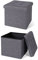 dibea Sitzhocker faltbar max 300 kg Leinen, 38x38x38 cm grau