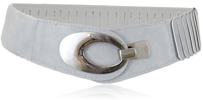 irisaa breiter Damen Gürtel Elastischer Taillengürtel, Hüftgürtel Stretch Gürtel mit Hakenverschluss, Damen Taillengürtel 2020:Hell Grau, Damen Taillengürte Größe:ONE SIZE