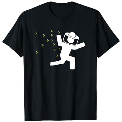 Beekeeper Chased by Bees Funny Running Beekeeper T-Shirt