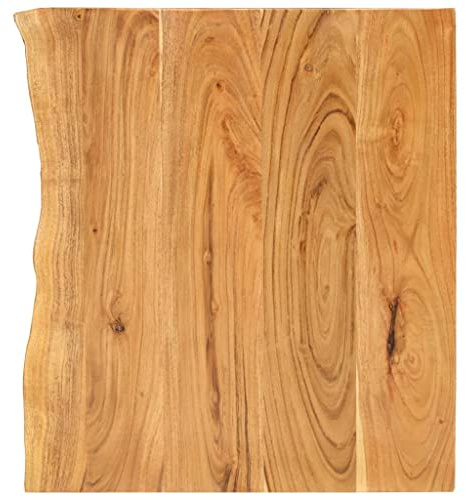 vidaXL Akazienholz Massiv Waschtischplatte Badezimmer Waschtisch Waschtischkonsole Platte Holzplatte für Aufsatzbecken Badmöbel Baumkante 80x52x2,5cm