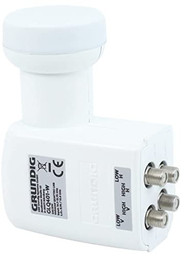 [Test SEHR GUT *] GSS Quattro LNB Weiss für Multischalter, Multiswitch geeignet - mit LTE Filter - Sat, Satelliten, Full HD, HDTV, UHD 4K, 0.1dB, LMB, Wetterschutz, extrem kälte- & hitzebeständig