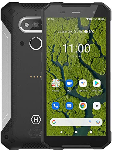 Hammer H Explorer Plus Eco, 5,7 HD+ IPS-Display, 4 GB RAM / 64 GB interner Speicher, USB-C, GPS und A-GPS, Android 11, Batterie 5000 mAh, IP69, 13 Mpx, 4G LTE, Dual-SIM, Silber