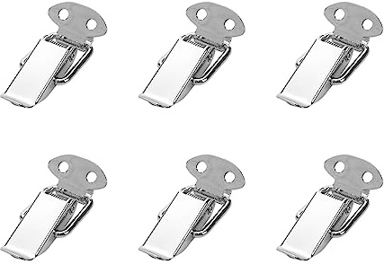 Wealrit 6-pack fjäderladdade vipplås, rostfritt stål spännspärr för skåp verktygslådor små spärrar haspar klämmor med monteringsskruvar (silver)