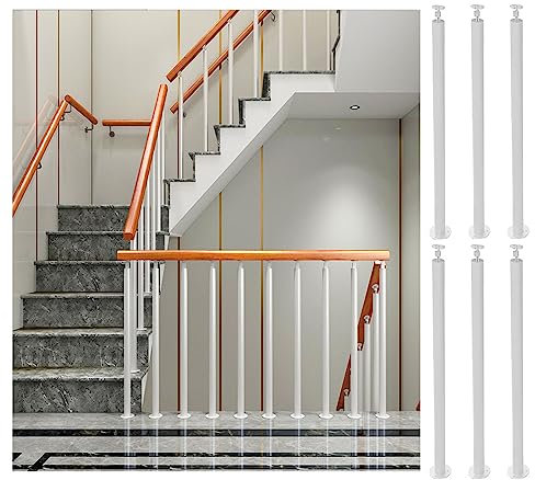 SRNSAEB Handlauf Geländer Geländer-Spindelpfosten-Set, 6-teilig, Robuste Treppengeländer mit Verstellbarer Halterung for Veranda-Treppenplattform, 65 75 85 95 105 115 125CM (Size : 125cm/49.5in)