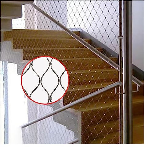 Fallschutznetz for große Höhen, flexibles Edelstahl-Drahtseilnetz, langlebiges, verdicktes Balkon-Sicherheitsschutznetz for Kinderspielzeug, Haustiere, Tiertreppengeländer, Netzabdeckung ( Color : Dia