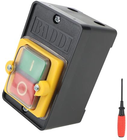 2 pièces Bouton-poussoir AC220V / 380V 10A Bouton-poussoir Imperméable Bouton Poussoir ON/OFF Utilisé avec un tournevis pour rectifieuse machine textile pour Machines Textiles d'Équipement Mécanique