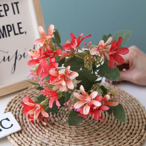LVTFCO Narzisse Orchidee Weiß Hochzeit Brautstrauß DIY Scrapbook Künstliche Hausdekoration,2