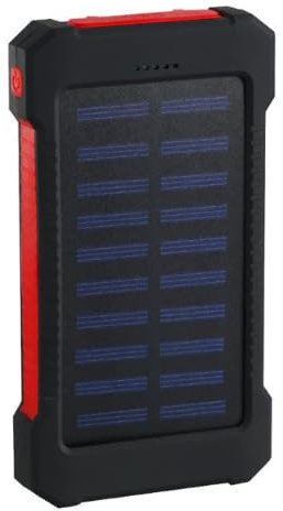 Solar Power Bank 20000mAh Chargeur Solaire étanche 2 Ports USB Chargeur Externe Power Bank pour Xiaomi Iphone avec lumière LED - Rouge