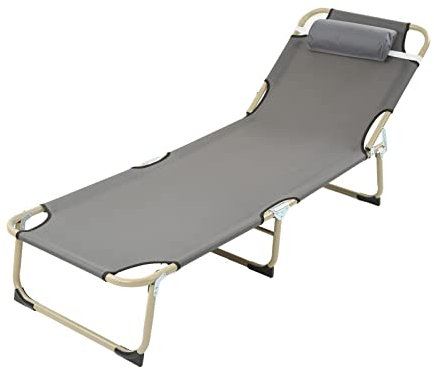 Letto pieghevole portatile per una persona singola, leggero lettino da campeggio con sdraio reclinabile, perfetto per viaggi, interni ed esterni, ufficio e pesca, schienale per comode pause pranzo