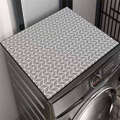 Highdi Housse de Protection pour Machine à Laver Top, Modèle Simple, Coussin de Machine à Laver Antidérapant Housse de Machine à Laver pour Machine à Laver Sèche-Linge (Gris,50x60cm)
