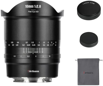 7artisans 10mm F2.8 II Full Frame Ultra Wide Angle Fisheye Lens 185°Manual Focus for Sony E-Mount Mirrorless Cameras A7/A7R/A7S/A7II/A7RII/A7SII/A9/A7RIII/A7III/A7RIV/A9II/A7SIII/A7C/A1