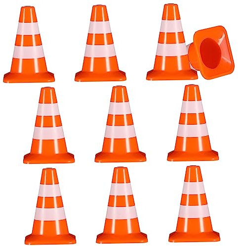 Hohopeti 10stücke Verkehrskegel Straßenbaukegel Aus Plastik Junge Mädchen Verkehrszeichen Spielzeug Lernspielzeug Für Sandtisch Und Verkehrsdemonstration