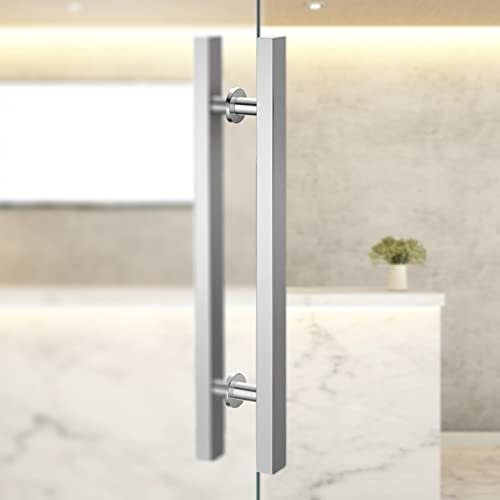 Elegante maniglia per porta d'ingresso in acciaio inox moderna maniglia scorrevole per interni esterni cancelli a due lati design a manopola lunga 119 cm colore argento