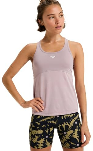 Roxy Top de Punto de Manga Corta Move Free Mesh Tank Púrpura XXL