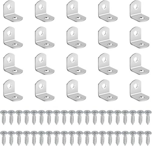 20 x Staffe Angolari Squadretta Giunzione, Staffa Angolare a 90 Gradi in Ferro - Stabilità Duratura per Mobili e Ferramenta