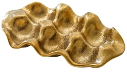 KESOTO Portauova in Ceramica, Organizer Da Cucina, Portaoggetti Funzionale, Oro