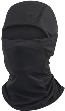 Balaclava Helansiktsmask Elastisk Ventilerande Solskydd för Motorcykel Cykling Utomhussport, Sommarmask för Män Kvinnor, Svart, L