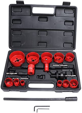 RockVOQRN Hole Saw Kit,HSS Fast Cutting Speed Hole Cutter Kit 21 Pcs with Extension Hex Wrench for Various Materials