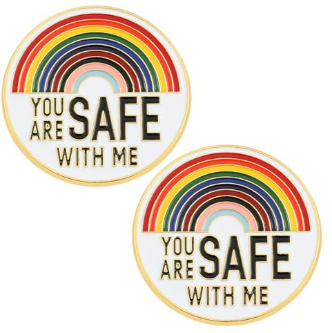 TISCH 2 Stück Broschen Pride Pin Badge Emaille Pins Pride Ally Pin Gay Pride Anstecknadeln Metall Mode Brustpin Für ärzte Krankenschwestern Sicherheitspersonal Lgbtq Accessoires (B)