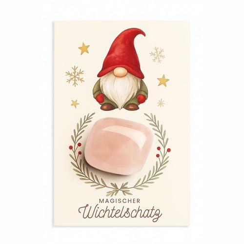 Milaboo® Wichtelschatz als Geschenk und Wichtel Zubehör Weihnachten – Magischer Glücksstein für Kinder, handverlesener Stein (2-3 cm) mit Karte (Magischer Wichtelschatz)