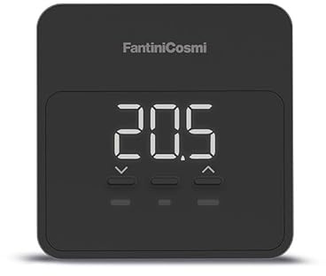 C900QN CRONOTERMOSTATO COLOR NERO WIFI SMART BASE QUADRATA A BATTERIA PARETE FANTINI COSMI