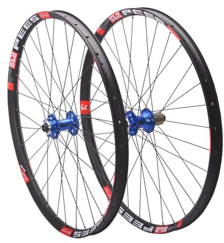 QHYRZE 26 27,5 29 Mountainbike Laufradsatz Scheibenbremse Fahrradlaufrad Boost MTB Laufrad Steckachse Vorne 15x110mm Hinten 12x148mm Felge 32H, Für 7-12s HG-Kassette(Blauw,26'')