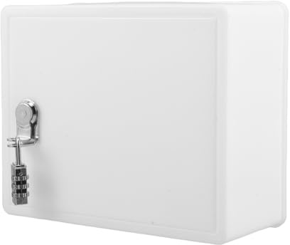 HEMOTON Caja de Seguridad para Paquetes y Leche Montada en Pared, Color Leche, Cerradura de Combinación Plateada, Contenedor Resistente al Exterior para Correo y Almacenamiento