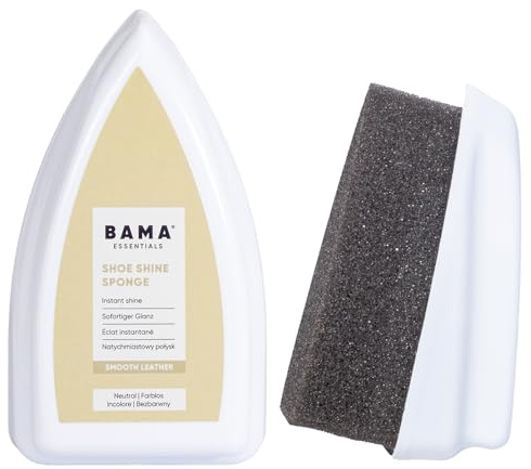 Bama Essentials Shoe Shine Sponge – Instant Shine for Leather & Synthetic Shoes | Quick Polish | Conceals Scuffs | Travel-Friendly | German Quality | Neutral