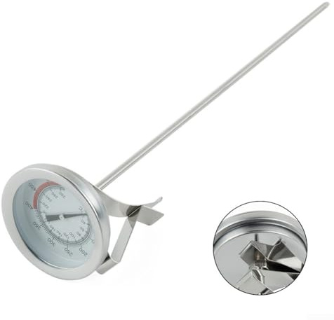1 x termometer i rostfritt stål, stektermometer med hög temperatur, stekoljetermometer (20 cm)