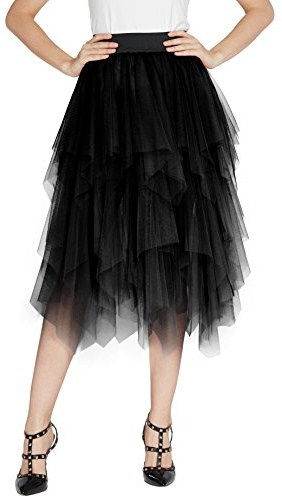 Damen Elastic Bund Tutu Prinzessin Tüll Unterrock Pettiskirt