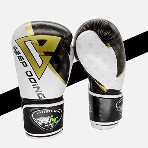 HiXB Boxhandschuhe Sparring Muay Thai Kampfsport Training Unisex,White,10OZ