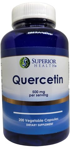 S SUPERIOR HEALTH Quercetin 500mg Supplement - 200 Capsules - Quercetin Dihydrate
