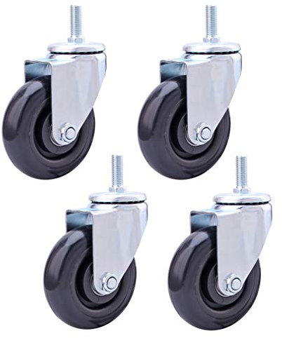 4X Lenkrollen 75MM/100MM/125MM,Schwerlastrollen mit Bremse,Schraube M12,Die Maximale Zuladung Einer Einzelnen Rolle Beträgt 120kg(264 lbs)