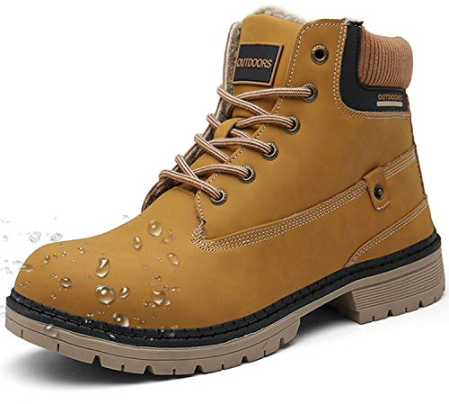 Stivali Invernali Uomo Donna Stivali da Neve Caldi Foderati Stivaletti Scarpe Inverno Trekking Outdoor, Marrone, 40 EU