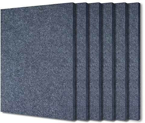 BXI Sound Absorber - 400 X 300 X 9mm 6 Pcs High Density Acoustic Absorption Panel, Sound Absorbing Panels Reduce Echo Reverb, Tackable Acoustical Felt Tiles for Ceiling and Wall Decoration