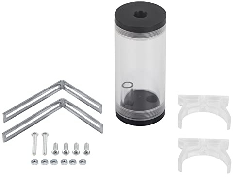 fasient Cooling Reservoir, PC Computer Liquid Water Cooling Radiator Cylinder POM + PMMA Water Reservoir Tank Kit, lLw Noise, CPU Water Cooler Reservoir System (110mm)