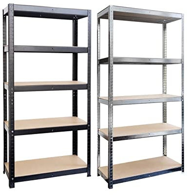 Floordirekt Estantería Ancha Sin Tornillos Para Cargas Pesadas, Sótano, Metal, Oficina, 180 x 90 x 45 cm, Galvanizada