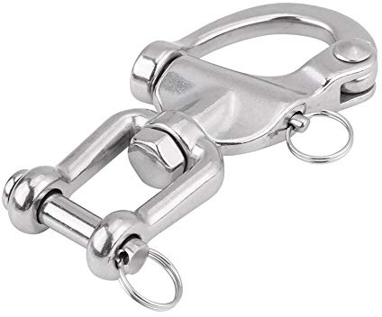Drehbarer Schnappschäkel, 316 Edelstahl, Drehbarer Schnappschäkel, Drehbarer Ösen-Schnappschäkel, Schnellverschluss, Bügel, Rigging, Segelboot, Marine für Segelboot, Spinnaker-Fall(128mm)