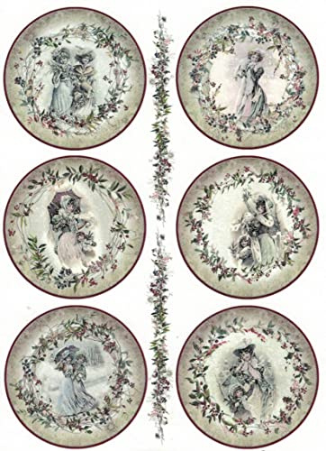 Zita´s Creative Reispapier A3 - Victorian Winter. Motiv-Strohseide, Strohseidenpapier, Decoupage Papier