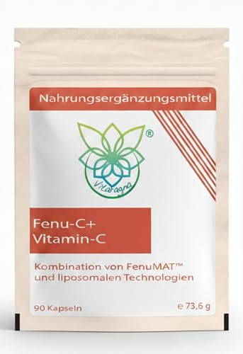 VITARAGNA Fenu-C+ - Liposomales Vitamin C hochdosiert mit Hybrid-FenuMAT Technologie - Magenfreundlich - 90 Kapseln - Natürliche Inhaltsstoffe - Liposomal Vitamin C Kapseln