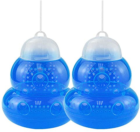 Lot de 2 Piège à Frelon à Suspendre, Piège Guêpes et Frelons Exterieur, Piege Frelon Asiatique en Réutilisable, Piège à Mouche, Piège à Insectes en Plastique, Protection Efficace Contre Guêpes (Bleu)