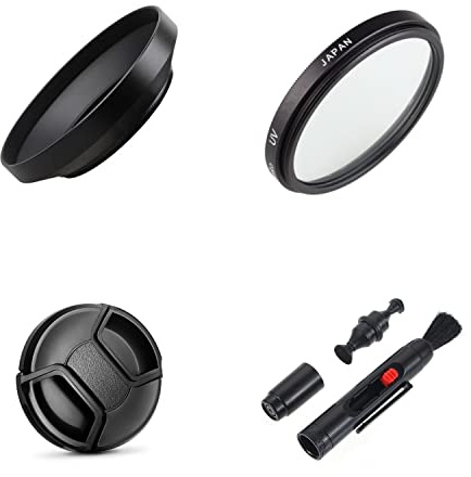 Camera Accessories Bundle Set 46mm Wide Angle Metal Lens Hood, UV Filter, Lens Cap For Panasonic Lumix DMC G7 Camera with Lumix G Vario 14-42mm Lens