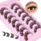 Falsche Wimpern Extensions Cluster Lashes Fake Cat Eye Lashes Künstliche Wimpern 16MM Individual DIY Lashes Natürliche Wimpern Einzel Natural Lashes