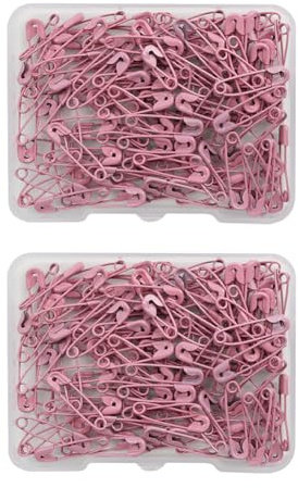HugeDE 240 Pcs 19mm Small Safety Pins Clothes Sewing Safety Pins Metal Craft Safety Pins Jewelry Making Safety Pins Tiny Fastening Safety Clips Pink