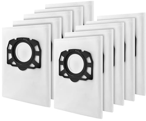 10 Stück KFI 487 Staubsaugerbeutel für Kärcher WD4,WD5,WD6 P Staubsauger | Beutel für Kärcher WD6,WD5 P,WD6 P S,MV4,MV5,MV6 Nass- & Trockensauger, 2.863-006.0, 4-lagiger Staubbeutel aus Vliesstoff