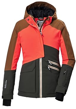 killtec Skidjacka/funktionell jacka med huva och snöfall KSW 405 GRLS SKI JCKT, mörk moss, 164, 42092-000