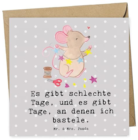 Mr. & Mrs. Panda faltkarte Maus Basteln - Geschenk, doppelkarte, anlasskarte, Grußkarte, Kreatives, Glückwunschkarte, DIY, Klappkarte