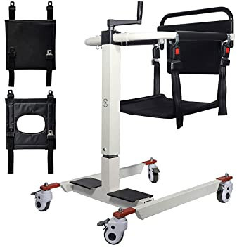 Patientenlift für Zuhause, Patientenlift Air für Zuhause, tragbarer Autolift, Nachtstuhl mit 2 abnehmbaren Kissen, einstellbare Höhe und Breite, Tranair 330 lbs