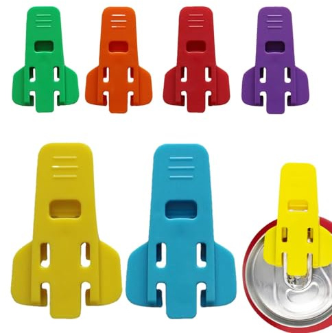 Abrelatas manual fácil – Abrelatas de cerveza superior | Abrelatas fácil de 6 piezas herramienta de abrelatas de refrescos – Abrelatas de lengüeta sin esfuerzo, abridor de anillos superior de bebidas